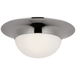 Cluny Ceiling Flush Light - Polished Nickel / White