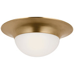 Cluny Ceiling Flush Light - Hand-Rubbed Antique Brass / White