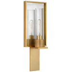 Beza Reflector Wall Sconce - Antique Brass / Clear