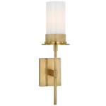 Beza Tail Wall Sconce - Antique Brass / White