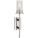 Beza Tail Wall Sconce - Polished Nickel / Clear