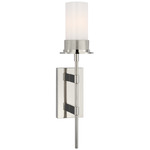 Beza Tail Wall Sconce - Polished Nickel / White