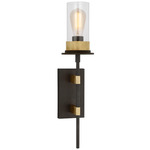 Beza Tail Wall Sconce - Warm Iron / Antique Brass / Clear