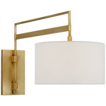 Gael Articulating Wall Light - Antique Brass / Linen