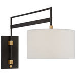 Gael Articulating Wall Light - Warm Iron / Antique Brass / Linen