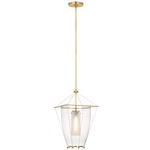 Ovalle Lantern Pendant - Antique Brass / Clear