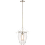 Ovalle Lantern Pendant - Antique Nickel / Clear