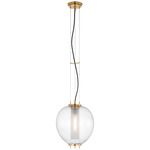 Taro Pendant - Antique Burnished Brass / Clear