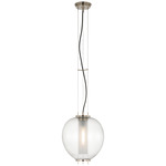 Taro Pendant - Antique Nickel / Clear