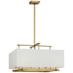 Jase Pendant - Antique Brass / Linen