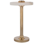 Aran Rechargable Table Lamp - Hand-Rubbed Antique Brass / Alabaster