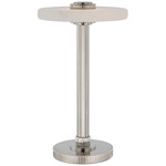 Aran Rechargable Table Lamp - Polished Nickel / Alabaster