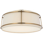 Callaway Ceiling Flush Light - Hand-Rubbed Antique Brass / Linen