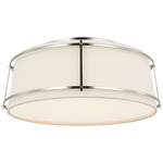Callaway Ceiling Flush Light - Polished Nickel / Linen