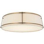 Callaway Ceiling Flush Light - Hand-Rubbed Antique Brass / Linen
