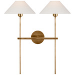 Hackney Tail Wall Sconce - Hand-Rubbed Antique Brass / Linen