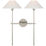 Hackney Tail Wall Sconce - Polished Nickel / Linen