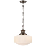 Milton Road Pendant - Antique Nickel / White