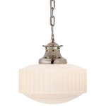 Milton Road Pendant - Polished Nickel / White