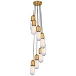 Junio Multi Light Pendant - Hand-Rubbed Antique Brass / Frosted