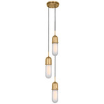 Junio Multi Light Pendant - Hand-Rubbed Antique Brass / Frosted