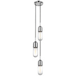 Junio Multi Light Pendant - Polished Nickel / Clear