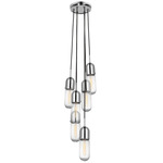 Junio Multi Light Pendant - Polished Nickel / Clear