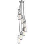 Junio Multi Light Pendant - Polished Nickel / Clear