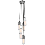 Junio Multi Light Pendant - Polished Nickel / Frosted