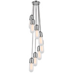 Junio Multi Light Pendant - Polished Nickel / Frosted