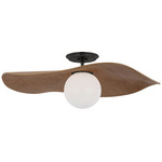 Mahalo Semi Flush Ceiling Light - Bronze / Oak