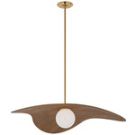 Mahalo Pendant - Hand-Rubbed Antique Brass / Oak