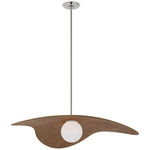 Mahalo Pendant - Polished Nickel / Oak