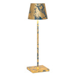 Poldina Pro Rechargeable Table Lamp - Gold Leaf Crackle Blue