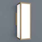Magna Rectangular Wall Sconce - Smokey Brass / Opal Acrylic