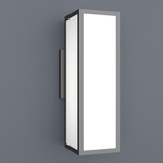 Magna Rectangular Wall Sconce - Smoked Silver / Opal Acrylic