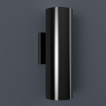 Magna Cylindrical Wall Sconce - Black Pearl / Opal Acrylic