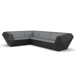 Faz Outdoor Sectional - Black / Nautical Steel