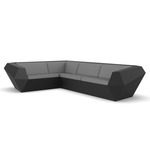 Faz Outdoor Sectional - Black / Crevin Steel
