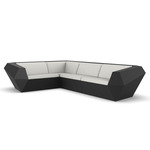 Faz Outdoor Sectional - Black / Savane White