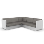 Ulm Modular Outdoor Sectional - White / Crevin Taupe