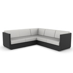 Ulm Modular Outdoor Sectional - Black / Crevin White