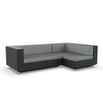 Vela 2 Seater Outdoor Sectional - Black / Nautical Steel