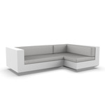 Vela 2 Seater Outdoor Sectional - White / Nautical Taupe