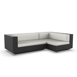 Vela 2 Seater Outdoor Sectional - Black / Nautical Natural