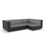 Vela 2 Seater Outdoor Sectional - Black / Crevin Steel