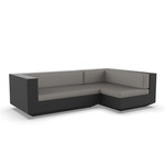 Vela 2 Seater Outdoor Sectional - Black / Crevin Taupe