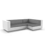 Vela 2 Seater Outdoor Sectional - White / Crevin Steel