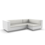Vela 2 Seater Outdoor Sectional - White / Savane White