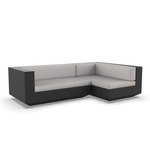 Vela 2 Seater Outdoor Sectional - Black / Savane Whisper